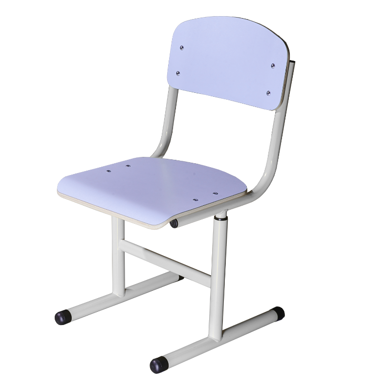 Стілець Т-подібний на круглій трубі,фанера покрита пластиком HPL, №5-7, з рег глибини сидіння, (h=(380)430-510 мм), АЛМАНТ, 405х460-480х(780)830-910 мм